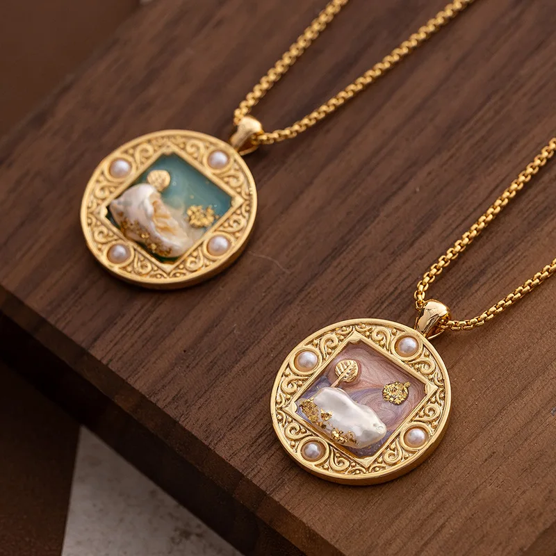 Light luxury vintage irregular natural freshwater pearl necklace for women