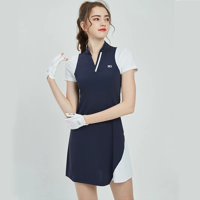 BLKTEE Golf New Shirt Dress Women Short Sleeved T shirt Polo Dress