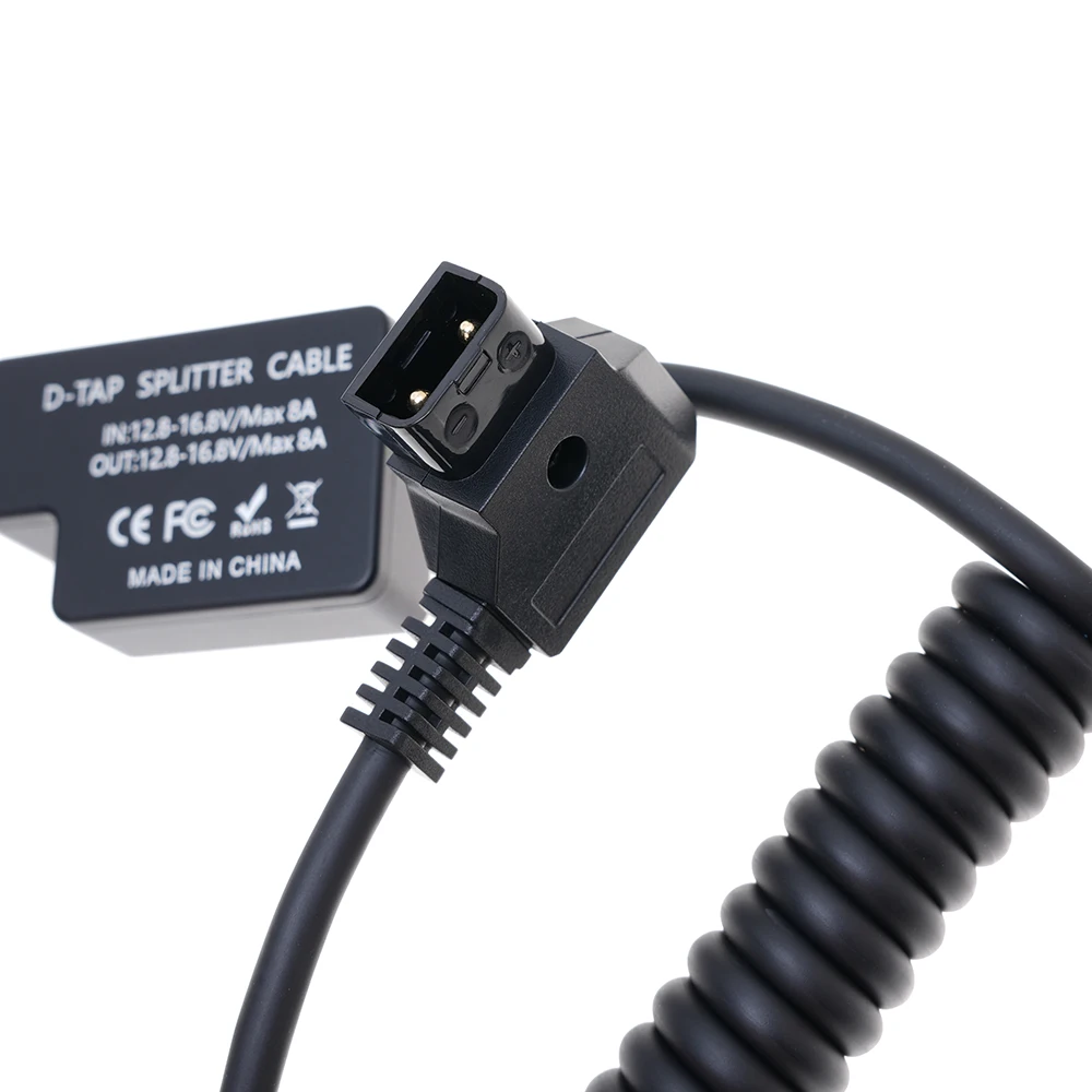FOTGA Dummy Battery D-Tap Female Plug to 3 D-Tap Female Ports Power Supply for V-mount Batte Splitter Cable 180&deg; Rotatable