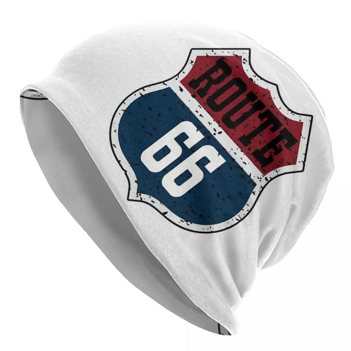 

Unisex Winter Warm Bonnet Femme Knitted Hats US 66 Biker Beanie Cap Outdoor Route 66 America Highway Motorcycle Beanies Caps