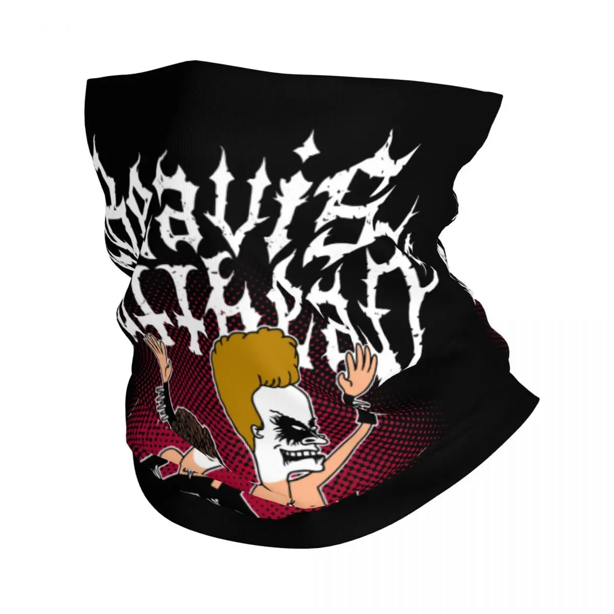 

Black Metal Funny Heavy Cartoon Bandana Neck Gaiter Print Cartoon Rock Comic Balaclavas Mask Scarf Cycling Running Unisex Adult
