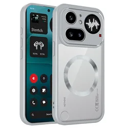 Enhanced Magnetic Shockproof Transparent Back Cover for Wireless Charging - Compatible with Nothing Phone (GRAY)