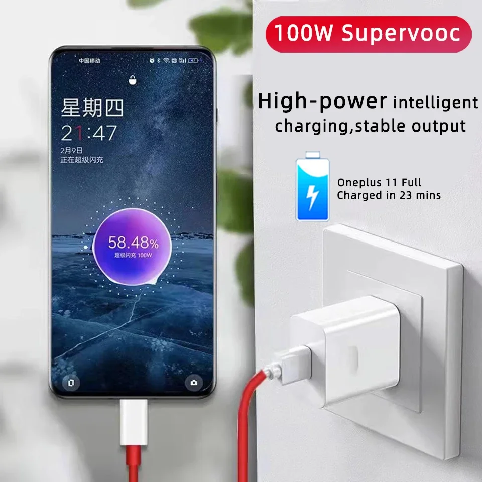 Chargeur OnePlus 100W Officiel + Câble USB-C 1m – Blanc – Garanti 2 Ans