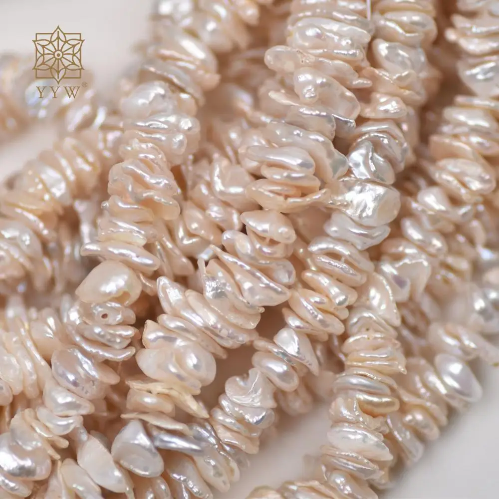 

High Quality White 15-18mm*6-8mm Cultured Baroque Freshwater Pearl Different Size Beads 37 Cm For Needlework Jewelry Making