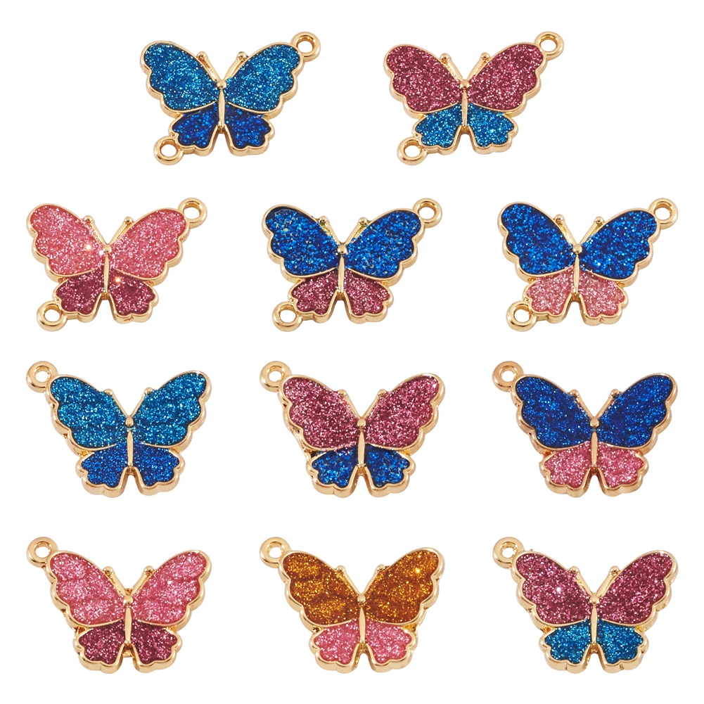 

Colorful Cute Butterfly Links Connector Charms for DIY Bracelet Necklace Jewelry Making Accessories