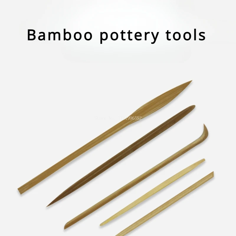 Bamboo Pottery Tools 5 Pieces for Purple Clay Teapot Making Finishing Handle Connecting DIY