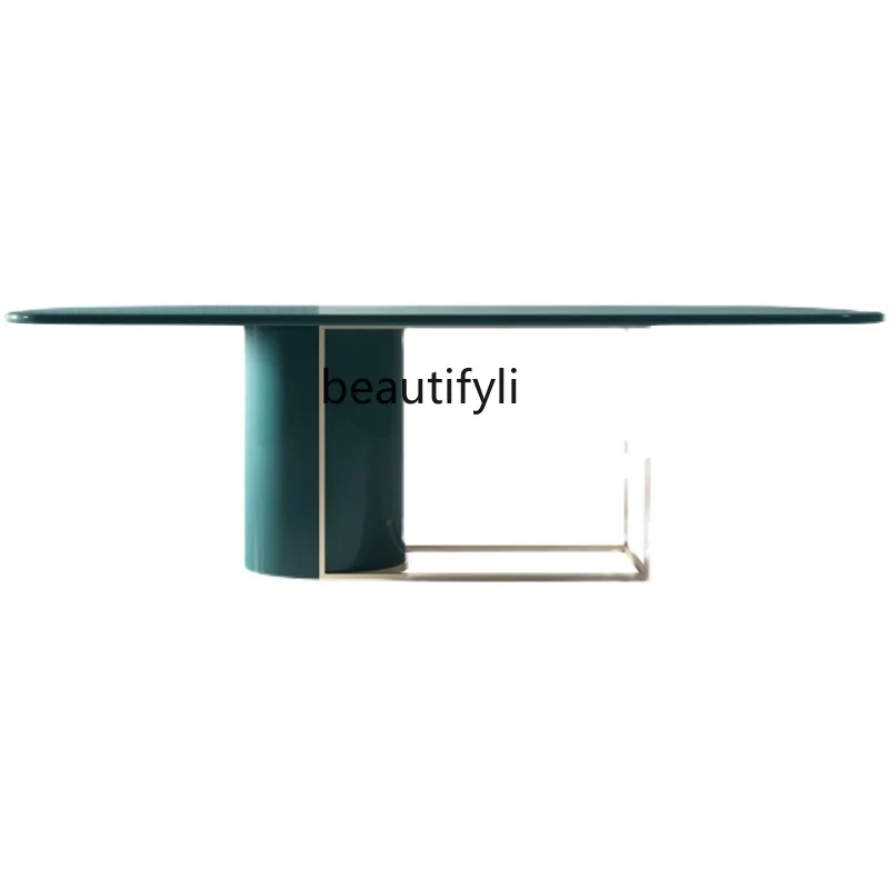 

Light Luxury Solid Wood Desk Creative Rectangle Conference Table Simple Modern Designer Desk Personalized Fashion Dining Table