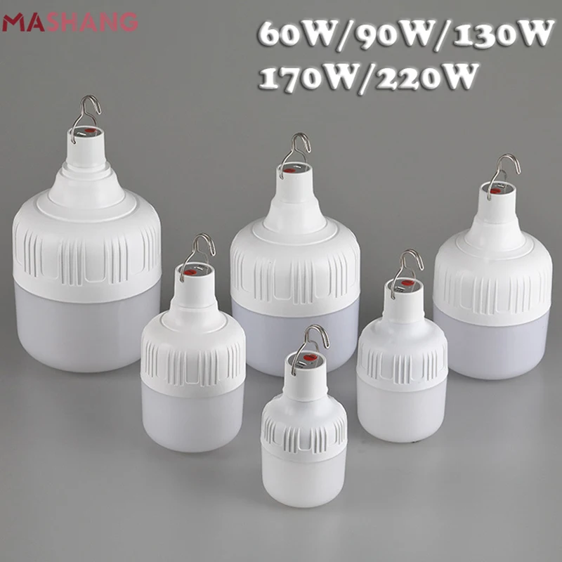 

Portable Emergency Led Bulb Lights Usb Rechargeable Camping Lantern Outdoor Hanging Tent Lamp for Hiking Fishing Camp Equipment