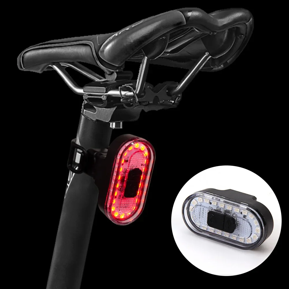 1Pc Bicycle USB Rechargeable Tail Light High Light LED Bike Taillight MTB Night Ringding Warning Lamp Cycling Rear Lights