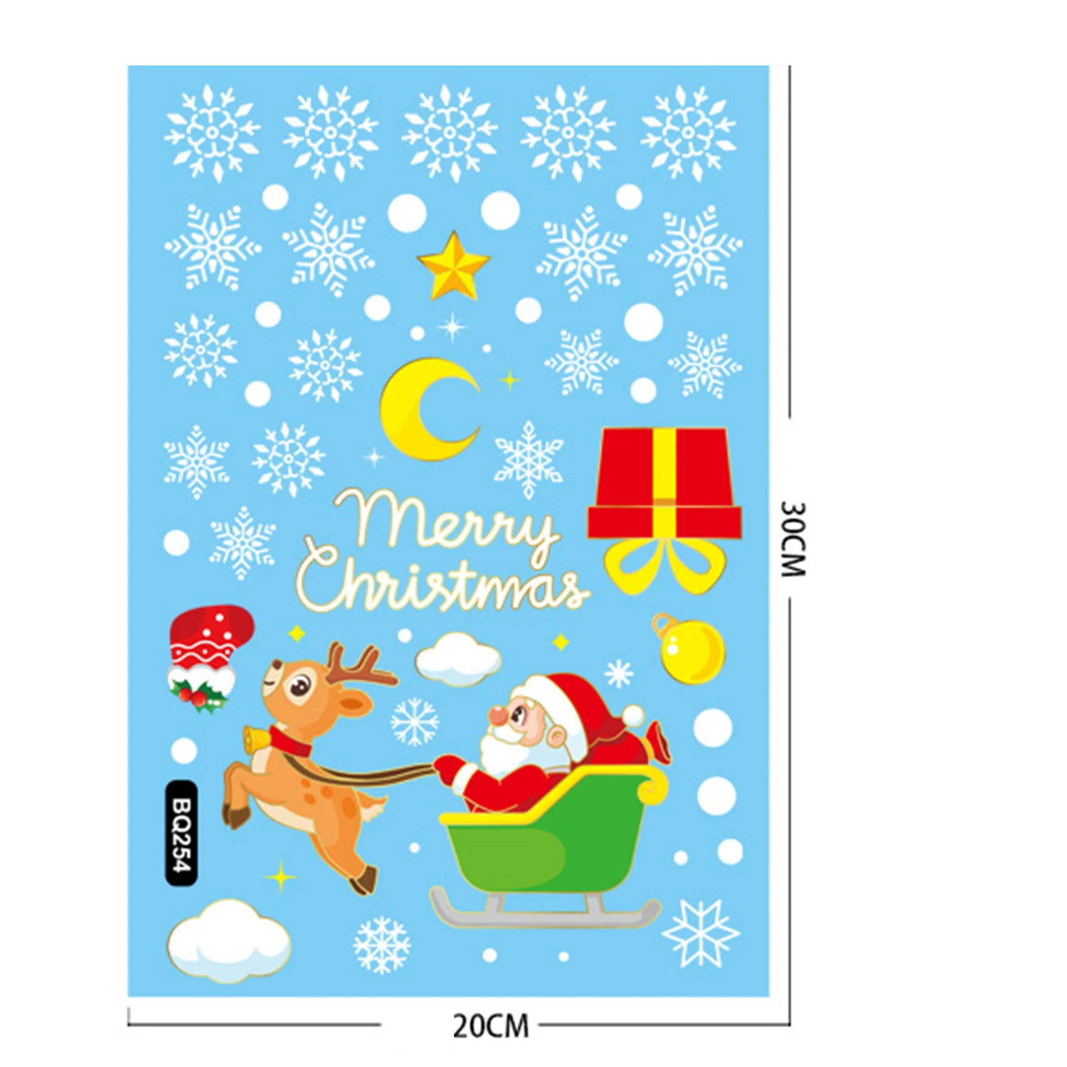 Christmas Decoration Window Stickers Cartoon Elk Santa Claus Snowman Xmas Mirror Stickers Merry Christmas Sticker New Year