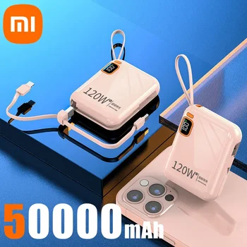 Xiaomi 120W Fast Charging 50000mAh Large Capacity Portable Power Bank Cable Two-way Mini Powerbank for iPhone Samsung Huawei 10