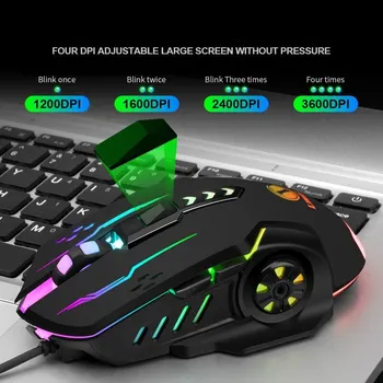 USB Wired Gaming Mouse Mechanical Mice USB Luminous Light Mouse Adjustable Optical Gamer Mouse for PC Computer Game 1