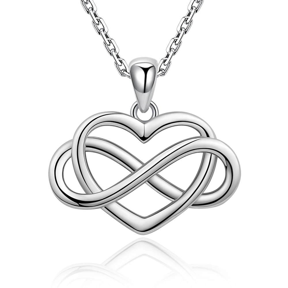 Collar de plata de ley 925 con símbolo infinito para mujer, collar Amor fin, cadenas colgantes, joyería fina, regalo de San Valentín, 2022|Collares de cadena| - AliExpress