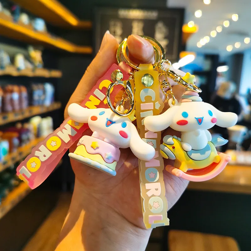 

Sanrio Anime Keychain Kawaii Cinnamoroll Key Chain New Party Style Cartoon Car Key Ring Bag Pendant Ornaments Kid Birthday Gifts