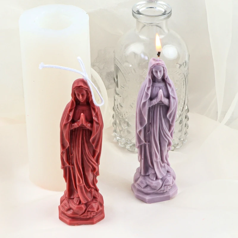 

3D Virgin Mary Shape Silicone Candle Molds,DIY Goddess Molds,Candle Making Resin Soap Casting,Aroma Gypsum Molds for Home Decor