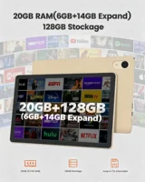 Tablette Android 15 ANRY C95 11 pouces, Octa Core 2026, 20 Go de RAM, 128 Go de ROM, 6000 mAh, Charge Rapide 18W, WiFi 6 5G, Écran HD IPS, Tablette PC Mondiale 5