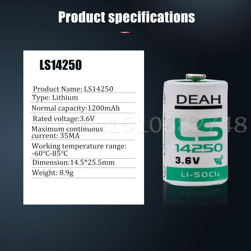 4PCS 3.6V 14250 LS14250 1/2AA TL-5902 Lithium Battery For PLC Electricity Water Gas Meter Real Time Clock Dry Primary Battery,lithium battery,disposable battery