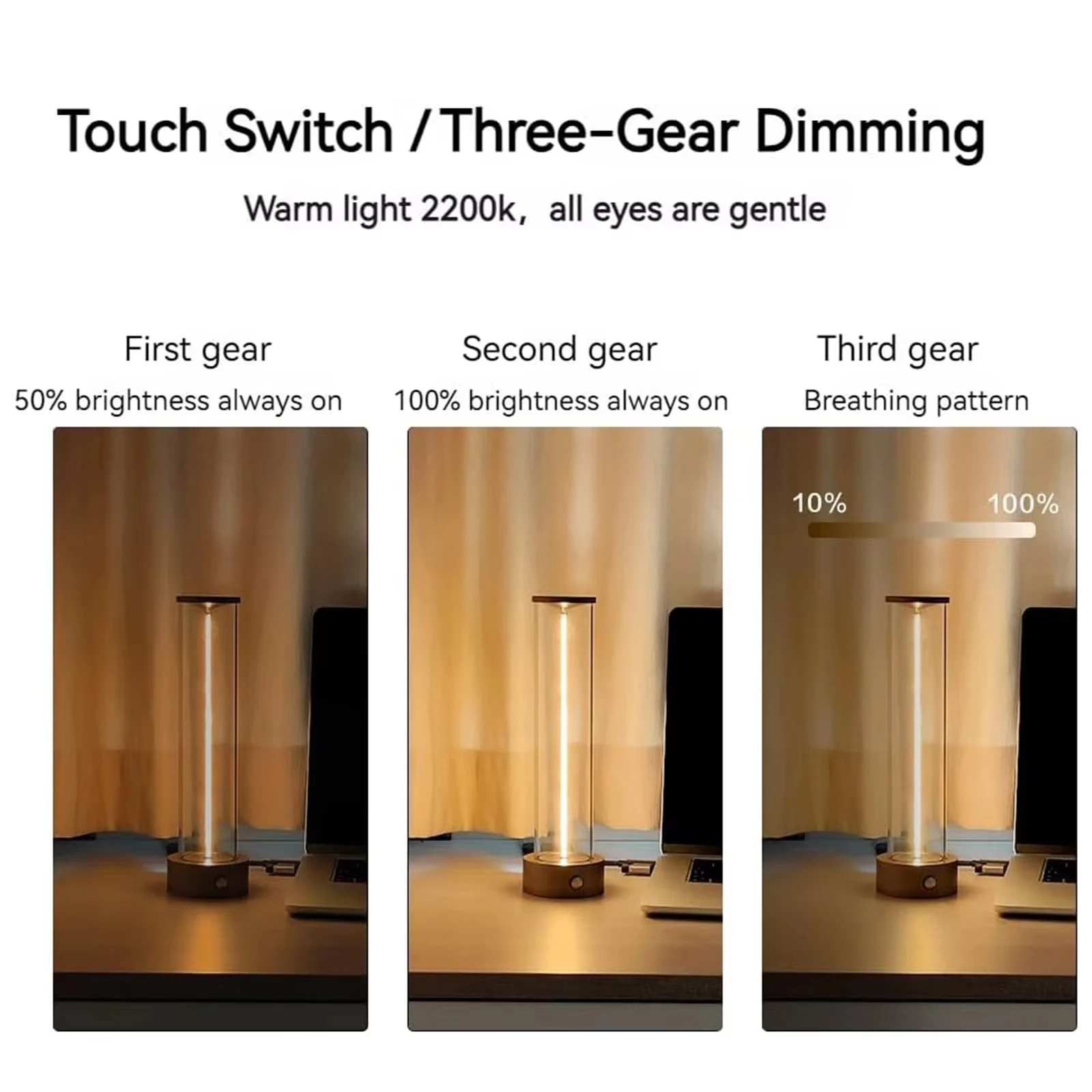 Table Lamp Rechargeable Cordless Portable LED with Magnetic Base