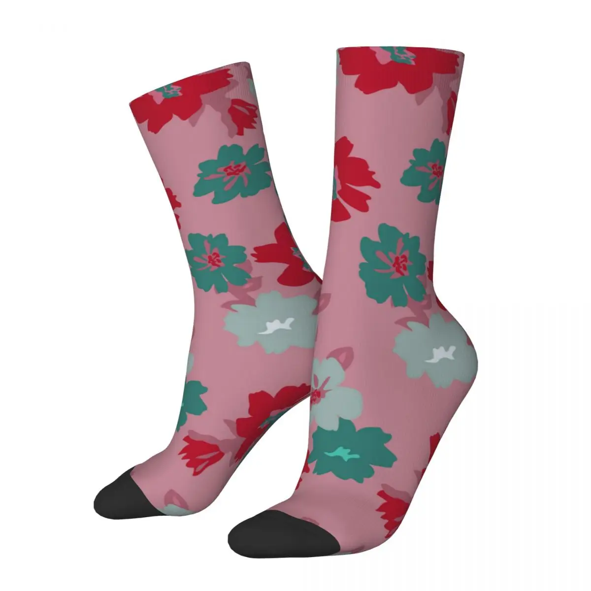 

Colorful Flower Print Socks Retro Floral Gothic Stockings Ladies High Quality Cycling Socks Winter Printed Anti Bacterial Socks