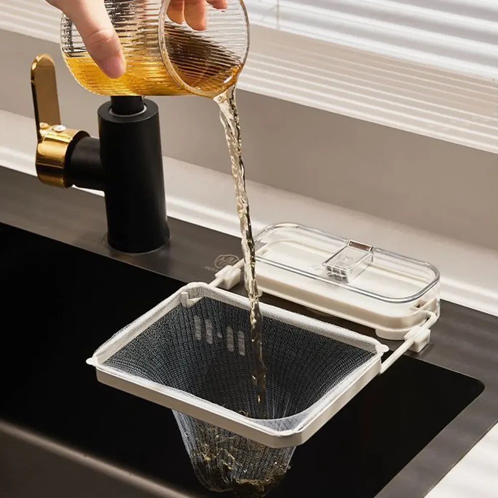 Hanging Net Filter Bag Multi-Purpose Triangle Drainage Rack Drain Basket Kitchen Sink Filter Leftovers Soup Food Drainer