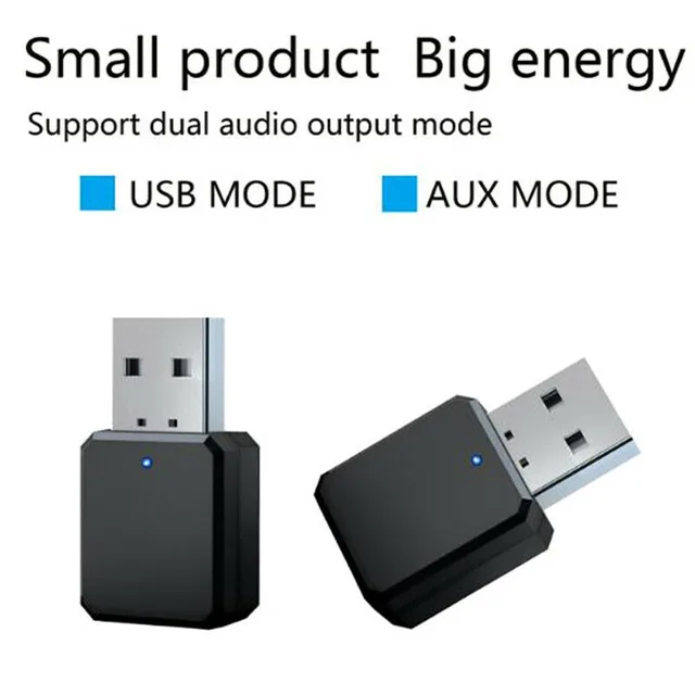 KN318 BT 5.1 Audio Receiver Dual Output 3.5mm AUX USB Wireless Adapt 32mm*17mm*8.5mm Accessories For Vehicles