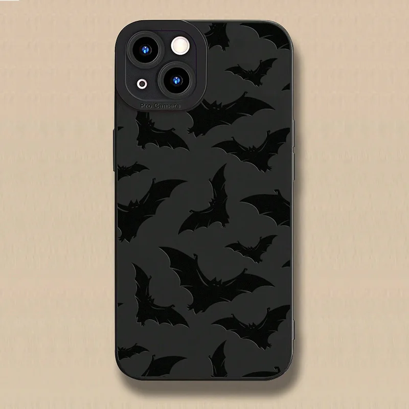 Bat Print Silicone Phone Case - Stylish and Durable Protective Cover
