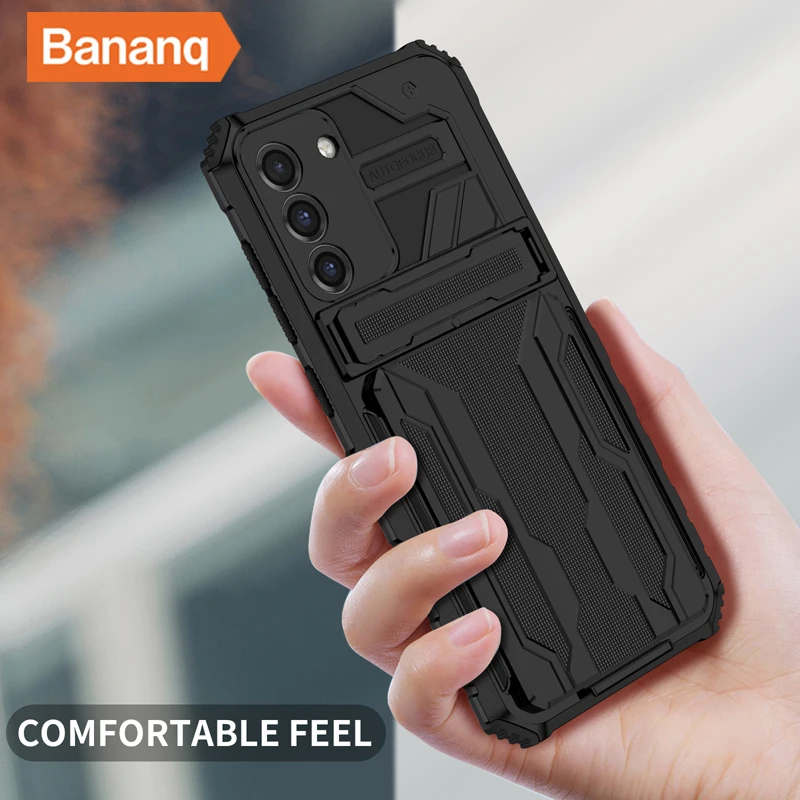 Funda Bananq con ranura para tarjetas para Samsung S20 S21 FE S22 S23 S24 Plus Note 20 Ultra A54 A34 A24 A14 A04 A73 A33 A22 A13 M13 M32_voghion.com