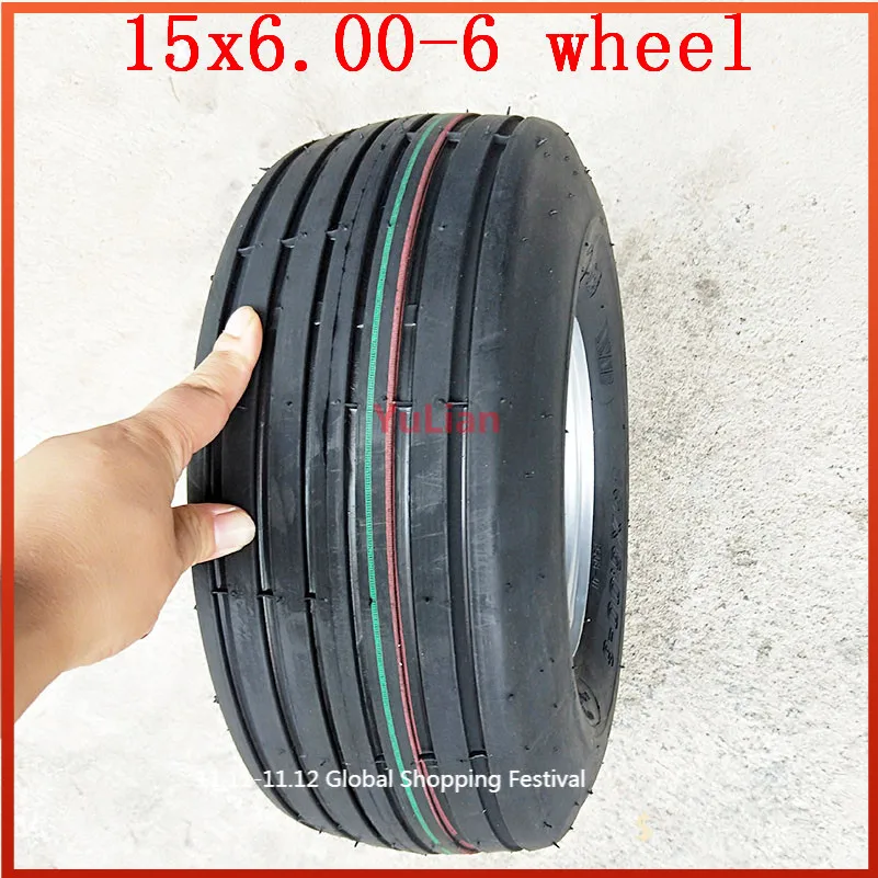 

15X6.00-6 Wheel with High Performance Fits for 168CC Karting Go Kart Motorcycle Wheel Rim with Tubeless Tire