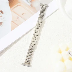 Elegant Diamond Metal Bracelet Women’s Strap - Premium Watchband Accessory - 22mm (Silver)