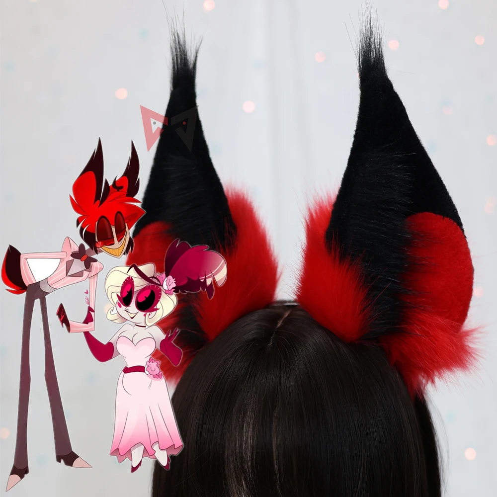 new-hazbin-hotel-alastor-cosplay-prop-radio-demon-red-wolf-fox-ears-hairhoop-headwear-headband-tail-for-costume-accessories