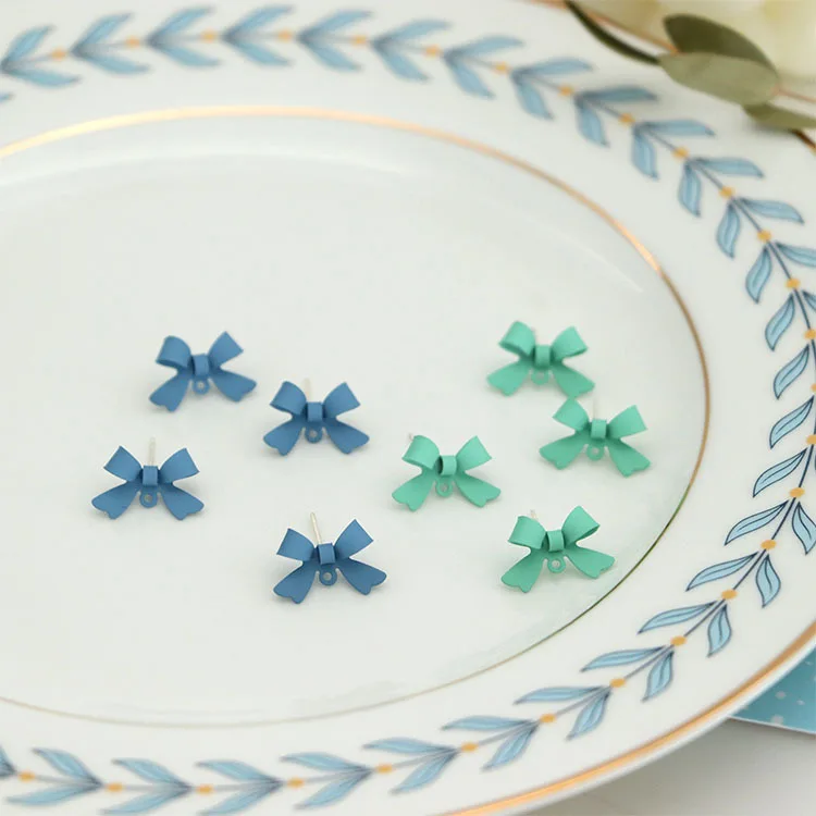 

10pcs Handmade Butterfly Earrings Connectors Alloy Bule Stud Earring Settings Earrings Hook for Diy Jewelry Making Findings