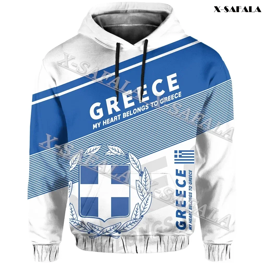 

GREECE Brazil New Zealand Kuwait Motto Limited Style Flag 3D Printed Zipper Hoodie Men Sweatshirt Jersey Baby-Skin Hand Feeling