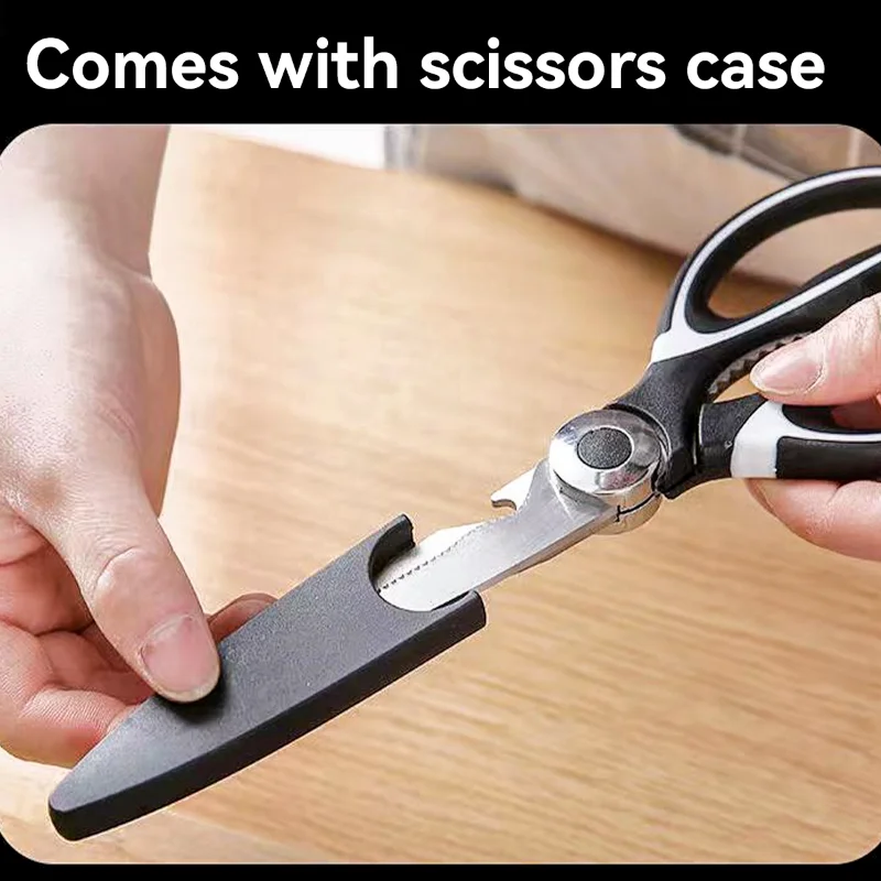 Sunnecko Professional Stainless Steel Kitchen Scissors Dishwasher Safe  Heavy Duty Curved Blades Kitchen Shears Cutting Tools - AliExpress