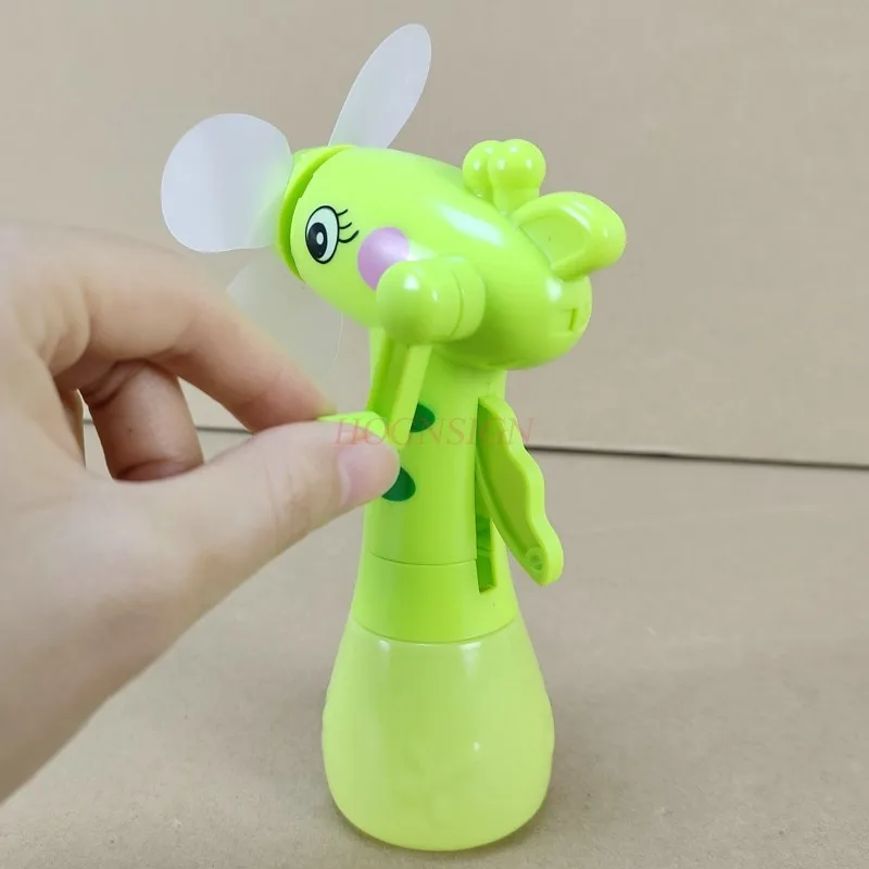 Summer Hand Crank Fan Cartoon Mini Fan Hippocampus Children Plastic Sports For Child