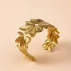 European and American Trendy Stainless Steel Hydraulic Personalized Creative Petal Plated 18K Gold Bracelet&bangles 1