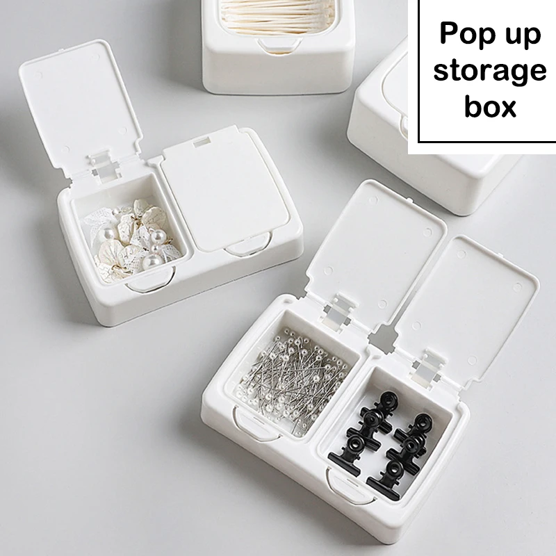 White Storage Box Desktop Organizer Large Capacity Stickers Simple Style Box Subpackage Holder desktop storage box stationery organizer stationery storage box