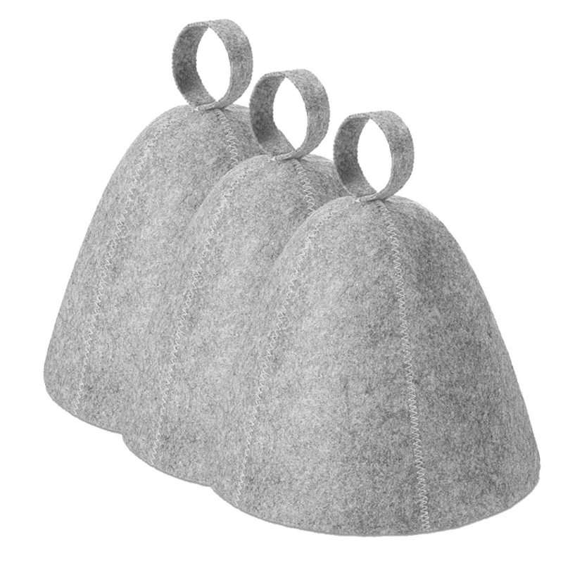 Shower Cap Sauna Hats Dry Hair Cap 2Pcs Anti Heat Sauna Hat Thicken Wool Felt Hair Turban Quickly Towel Drying Bathroom Accessories