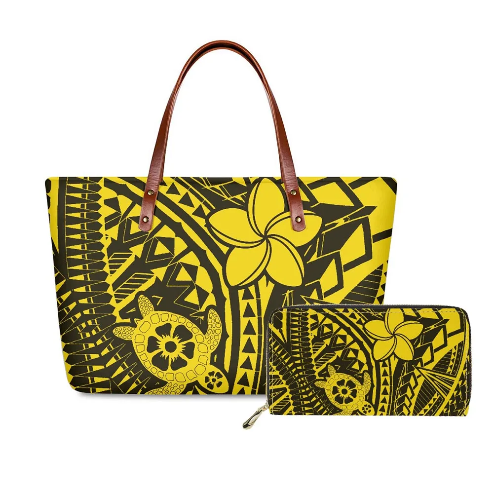 Large-capacity Bag Women's New Trendy Floral Polynesian Style Luxury Portable Shoulder Bag All-match Tote Shopping