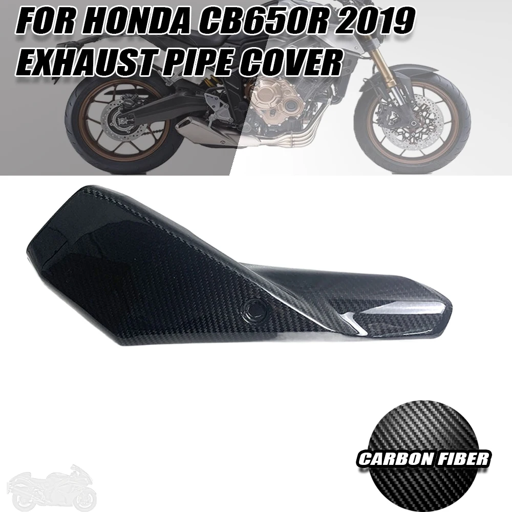 

For HONDA CB650R 2019 2020 2021 2022 Motorcycle 3K Carbon Fiber Modified Parts Fairings Exhaust Pipe Heat Shield Protectors