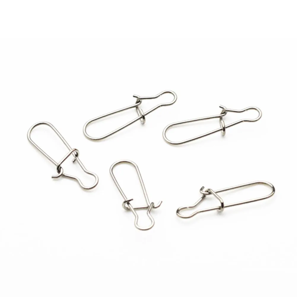 

Durable Hot Sale Newset Pratical Lock Snap Connectors Set Stainless Steel Clip Fishing Hook Professional Silver