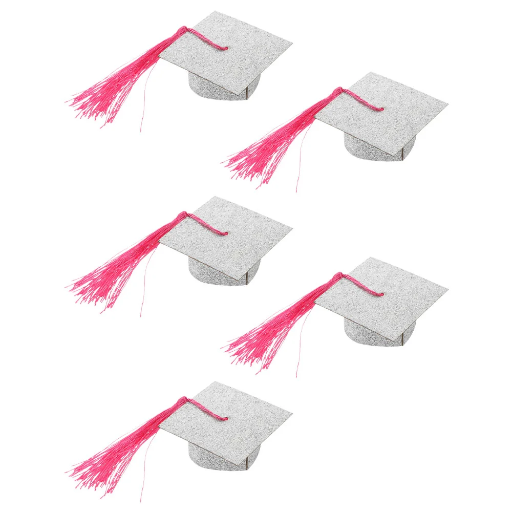 

5 Pcs Decorations Doctor's Hat Lid The Party Fringe Cotton Grad Goblet Cover