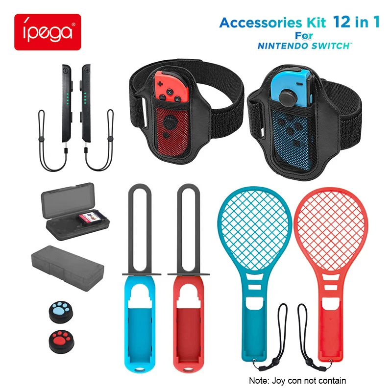 Ipega PG-SW102 Switch Accessories Kit For Nintendo Switch Joycon Game Controller Handle Grip Strap Joy con Sports Wrist 12 in 1