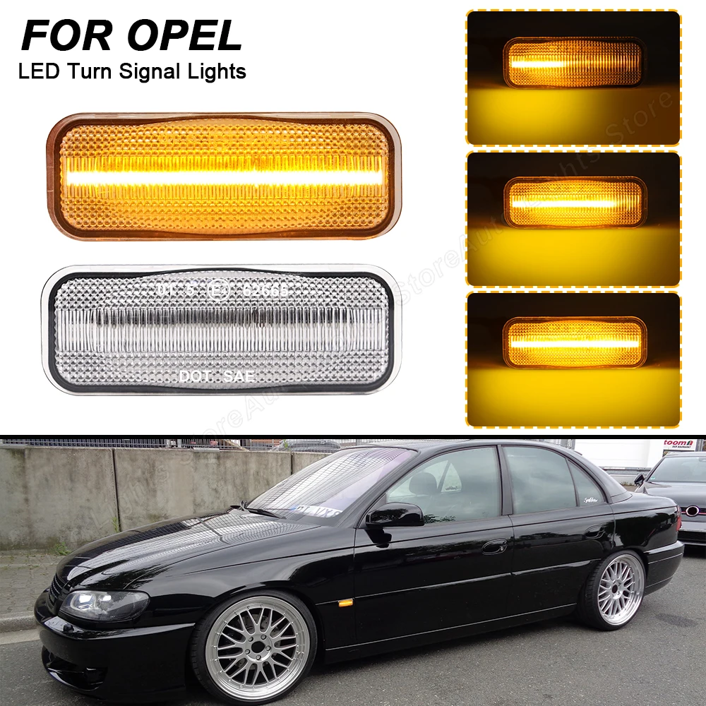 

For Opel/Vauxhall Omega B 1994-2003 Dynamic LED Side Marker Light Pure Amber 2PCS Sequential Turn Signal Indicator Blinker Lamps