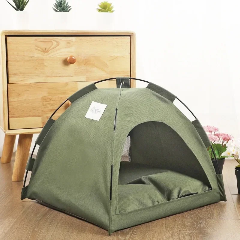Summer Pet Tent Bed Solid Color Simple Style Breathable Cool Cat Dog Closed Rest Nest Suitable for Small and Medium-sized Pets