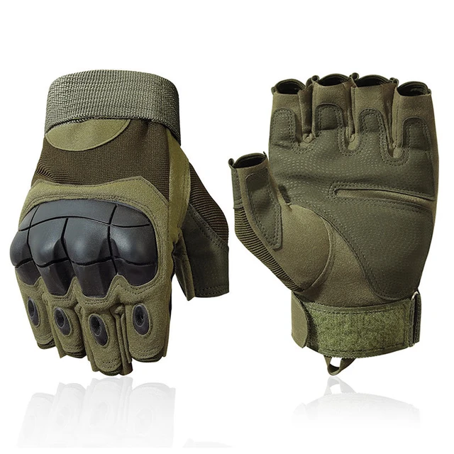 Guantes tácticos sin dedos para exteriores, manoplas militares de medio  dedo para Paintball, Airsoft, caza, combate