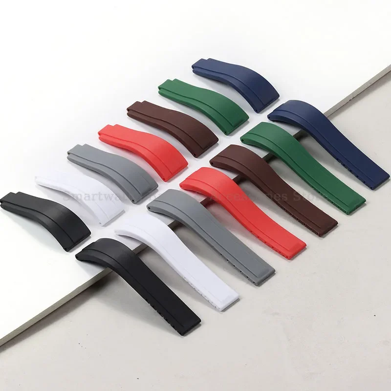 Premium 20mm TPU Silicone Watch Strap with Metal Buckle - Men's Accessory Bracelet Replacement