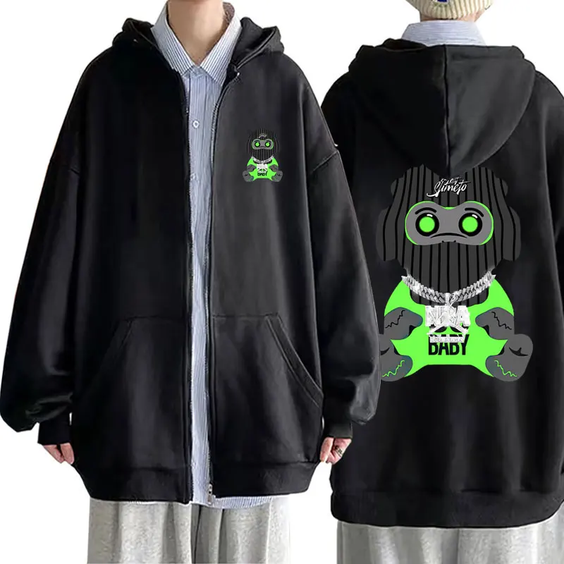 

Singer 38 Baby Youngboy Never Broke Again Colorful Monkey Print Zipper Hoodie Men's Fashion Zip Up Jacket Men Hip Hop Sweatshirt