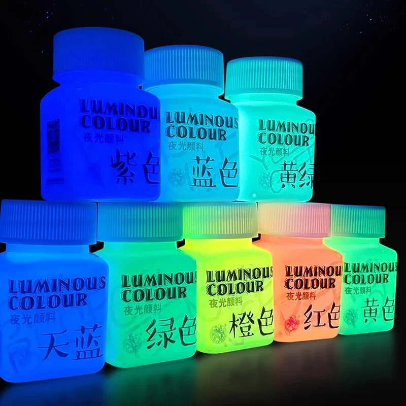 Pigment additif en poudre ULTRA fluorescent - luminescent UV - brille dans le noir - pour résines époxy - pour créations artistiques et le bricolage 50g (Bleu Clair