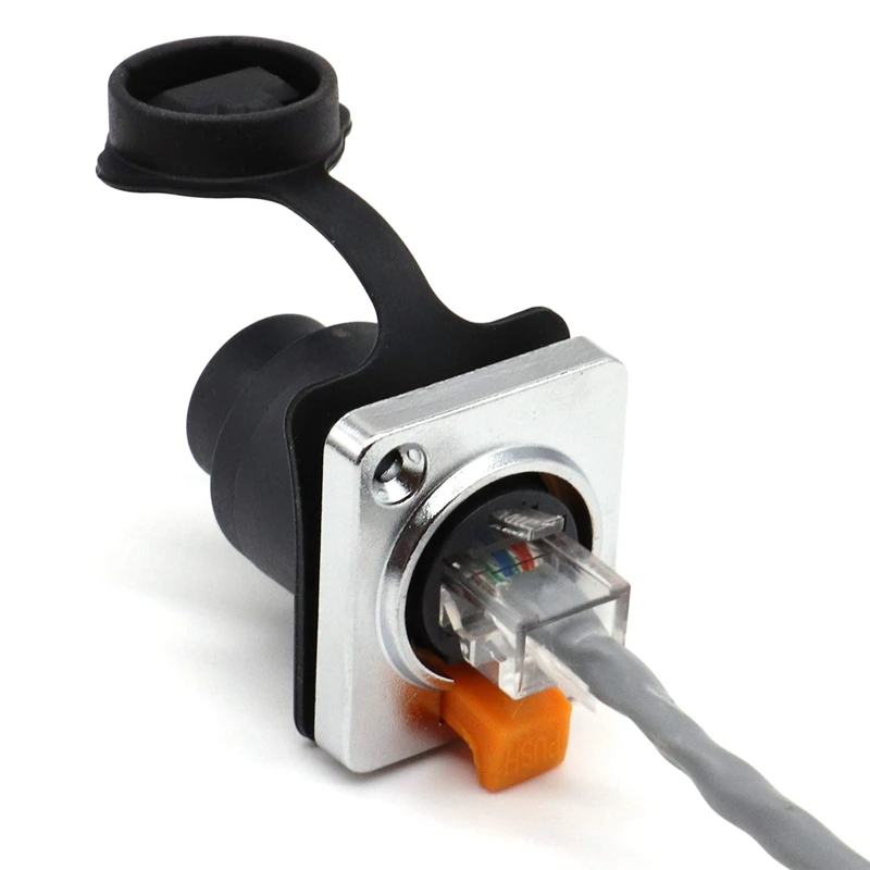 New RJ45 Waterproof Network Connector 8P8C Female Panel Mount Sockets RJ45 Ethernet Connector