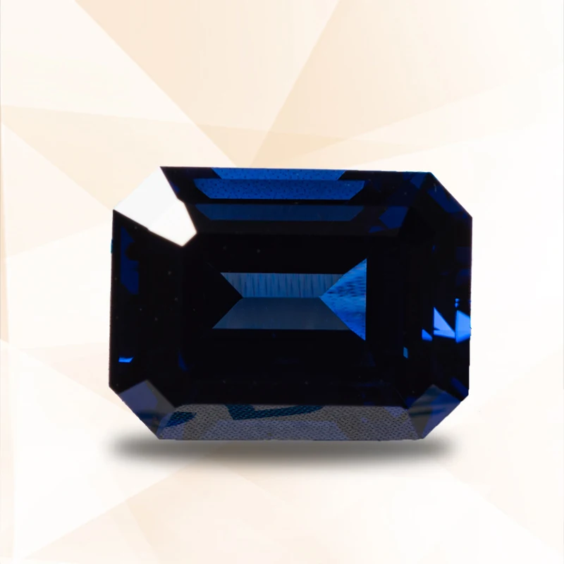 Lab Grown Sapphire Emerald Shape Royal Blue Top Quality Stone for Charms Diy Jewelry Making Necklace Selectable  AGL Certificate